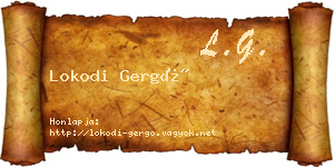Lokodi Gergő névjegykártya